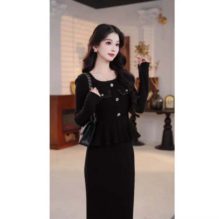 【一桐专属】【千金女主】2025秋季新款气质小香风长袖假两件连衣裙