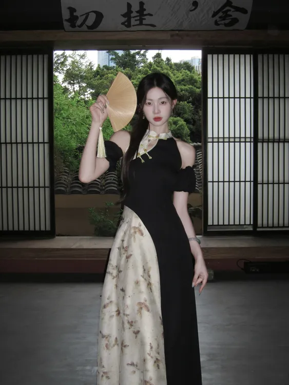 EIA一尧新中式国风【热巴美学】矜贵旗袍连衣裙气质显瘦热巴同款夏