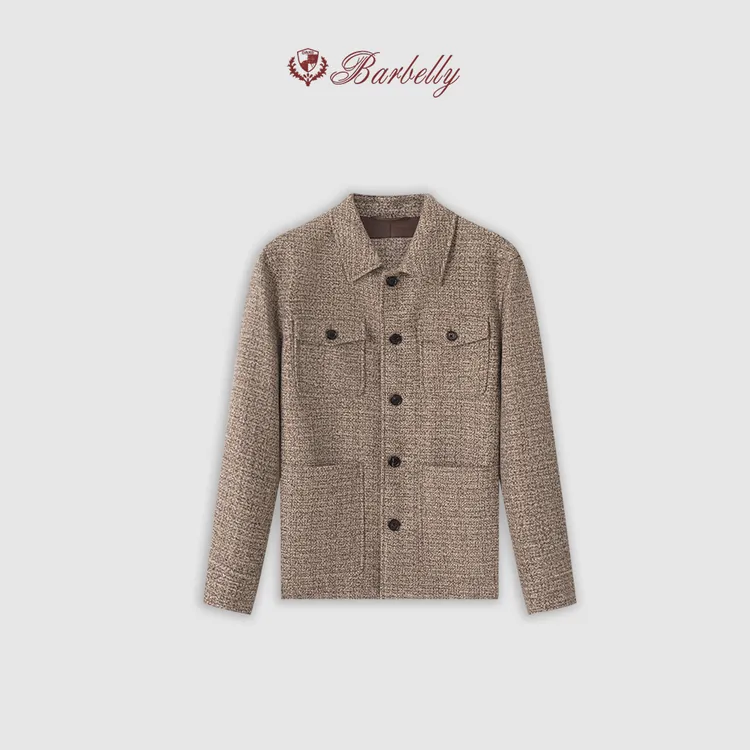 Barbelly娜先生「秋冬季新品」LP家花纱羊毛翻领猎装夹克SN80382