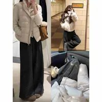 L-5227#“韩味花花 ”自留百搭裤加厚加绒不粘毛直筒碎花神裤