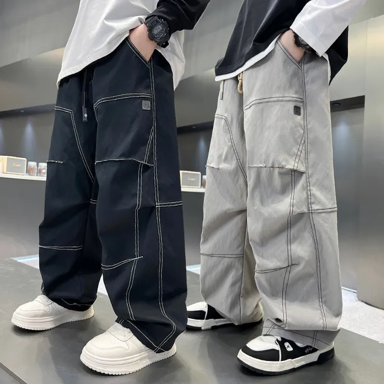 男童休闲裤2025秋装新款直筒长裤儿童春秋宽松中大童裤子潮流痞帅