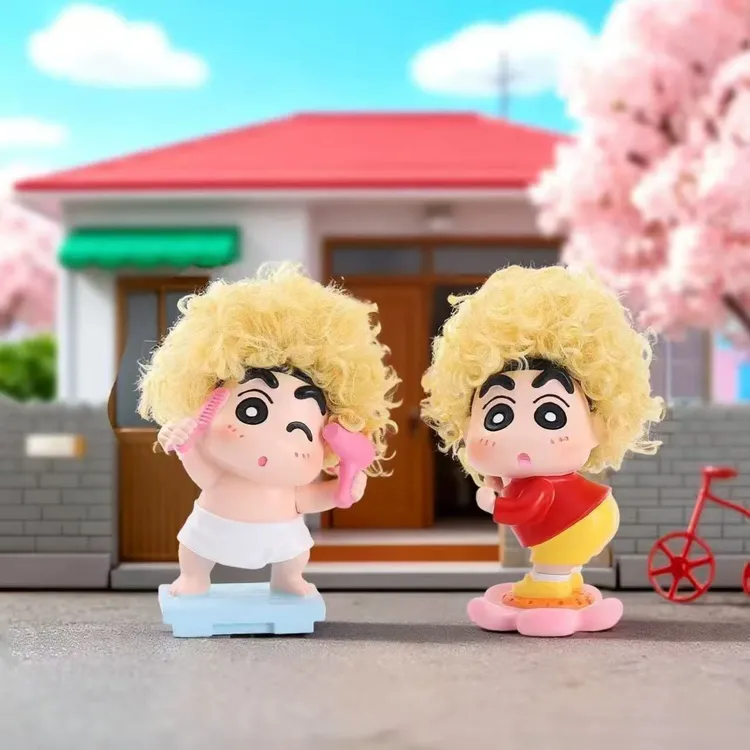 萌新出击爆炸头蜡笔小新盲盒创意潮玩手办生日礼物摆件