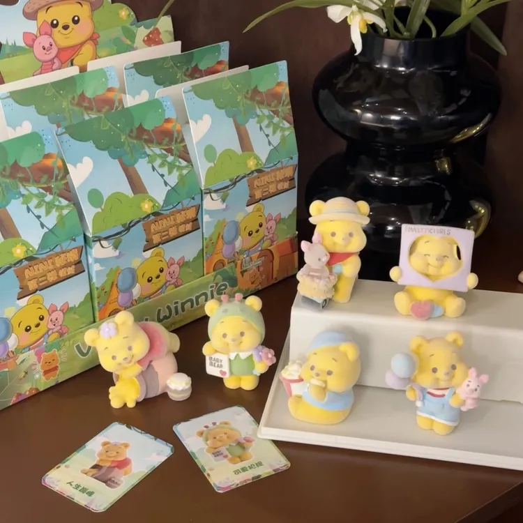 维尼熊噗噗NINI盲盒植绒潮玩手办解压车载可爱桌面摆件礼物
