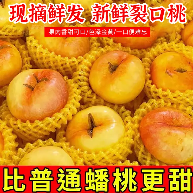 蒙阴油蟠桃爆汁新鲜甜嫩多汁软硬两吃应季