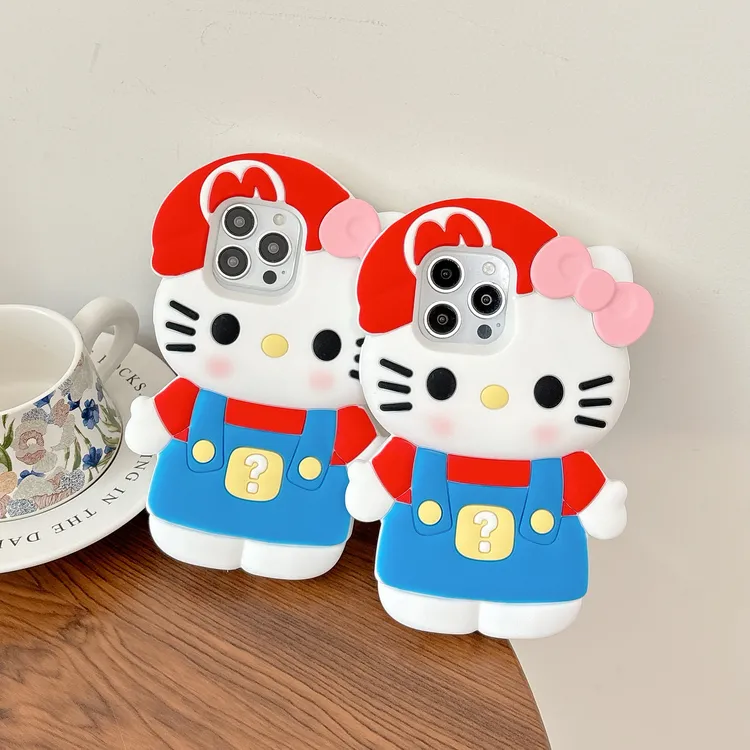 【苹果】立体马里奥KT可爱适用苹果16卡通女款创意15立体硅胶手机壳