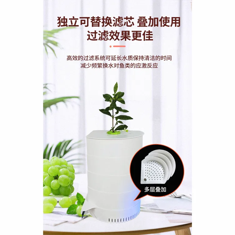 鱼缸转角水帘过滤器小型净水器净水循环过滤盒净水循环养【不带泵】