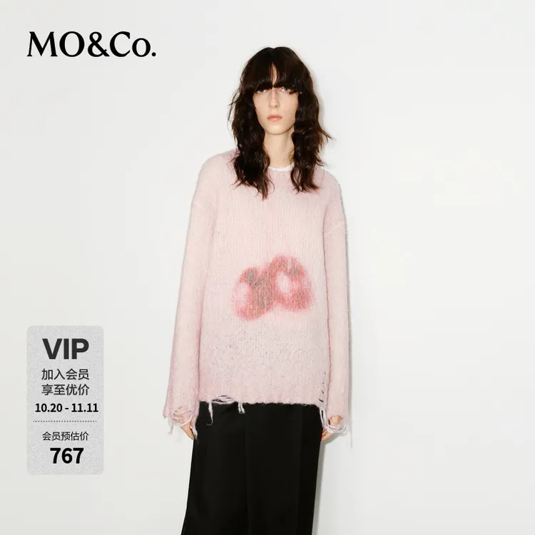 MOCO毛衣冬【高比例羊驼毛】全手工刷毛烂边MBD4SWTT04