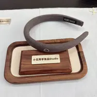 韩国发饰2025新款气质高级感精致细款小香风灰色细闪发箍头箍头饰
