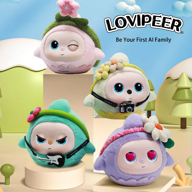豆包AI大模型智能交互loviPeer搪胶毛绒陪伴机器人学习陪聊玩具
