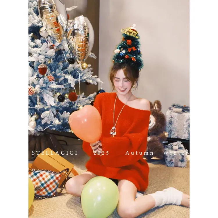 SG / 杨依姗 AW银丝细闪两穿系带套头毛衣MY-20252535