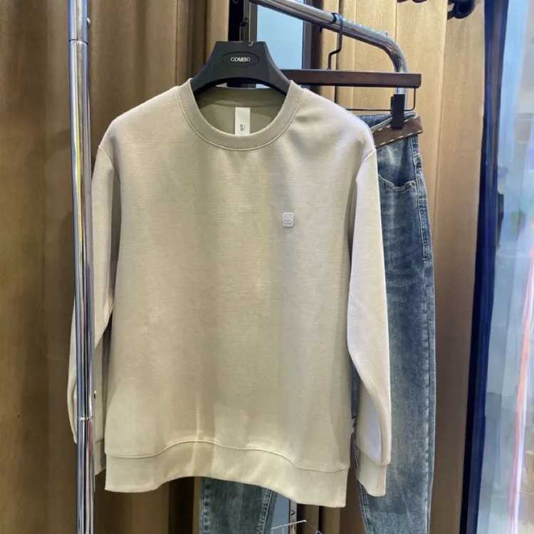 冬季加绒卫衣休闲打底上衣秋冬简约保暖潮流圆领时尚长袖套头款男