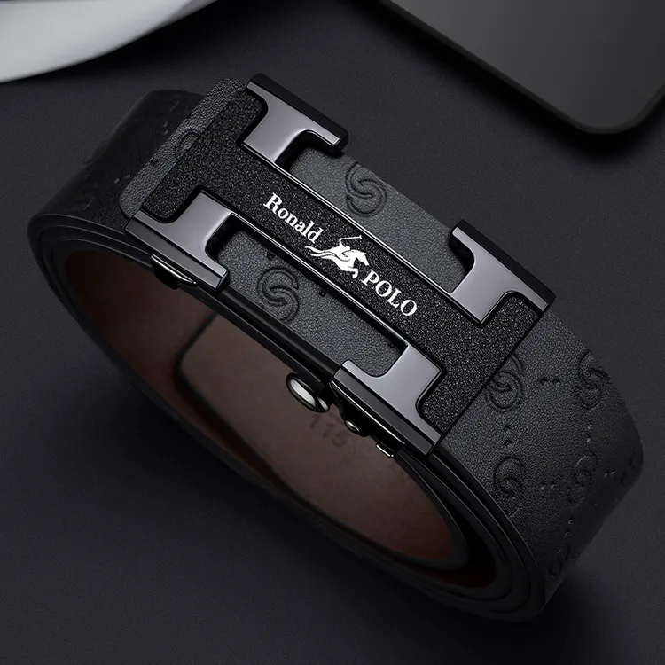 保罗男士新款2025皮带自动扣真皮纯牛皮商务腰带轻奢百搭裤腰带潮