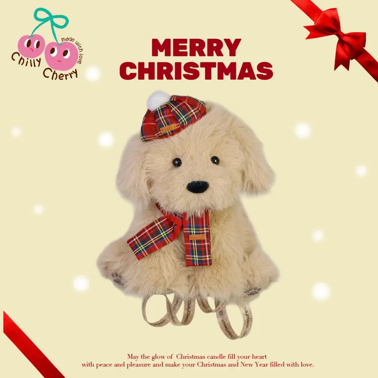 团子专属ChillyCherry原创小金毛双肩包潦草小狗包包可爱毛绒斜挎生日礼物