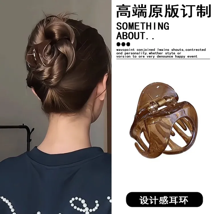异形抓夹女2025新款高级感盘发发夹后脑勺发量少小号鲨鱼夹子头饰