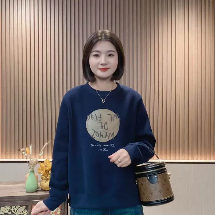 【加绒加厚】2025年冬季新品韩版加厚百搭宽松圆领卫衣4662