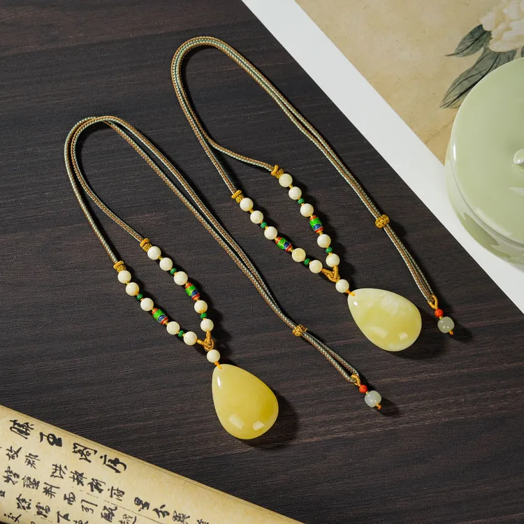 【云上叙】蜜蜡水滴项链-多样性发其一--V78800-M（甄选）