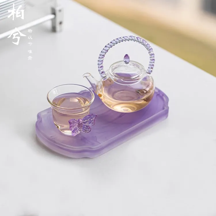 柏兮紫把提梁壶耐热玻璃加厚花茶壶高硼硅玻璃水壶煮泡器绿茶泡