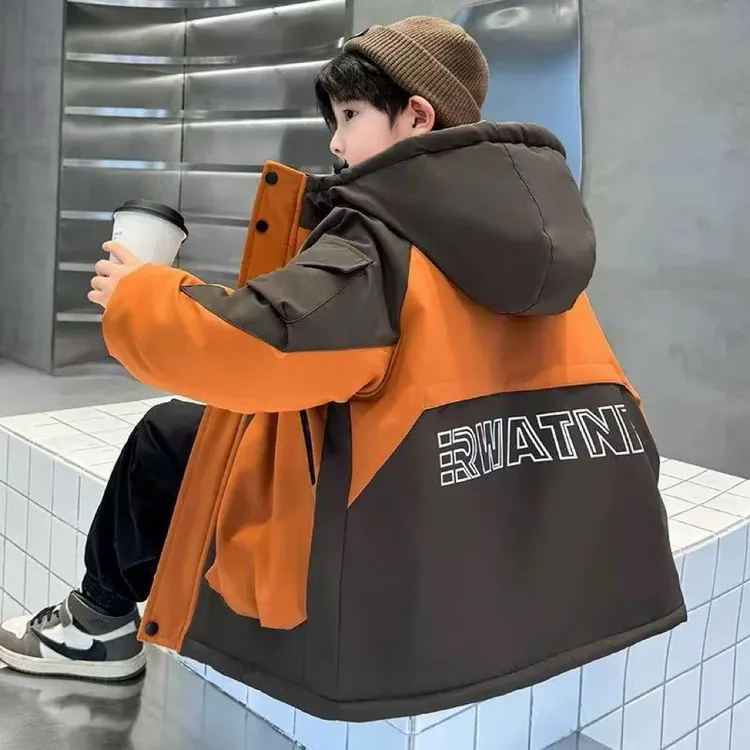 男童棉服冬季加绒加厚新款儿童宽松帅气休闲保暖派克服