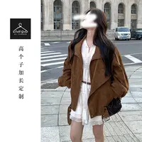 【飒气美拉德】高个子复古夹棉麂皮绒外套
