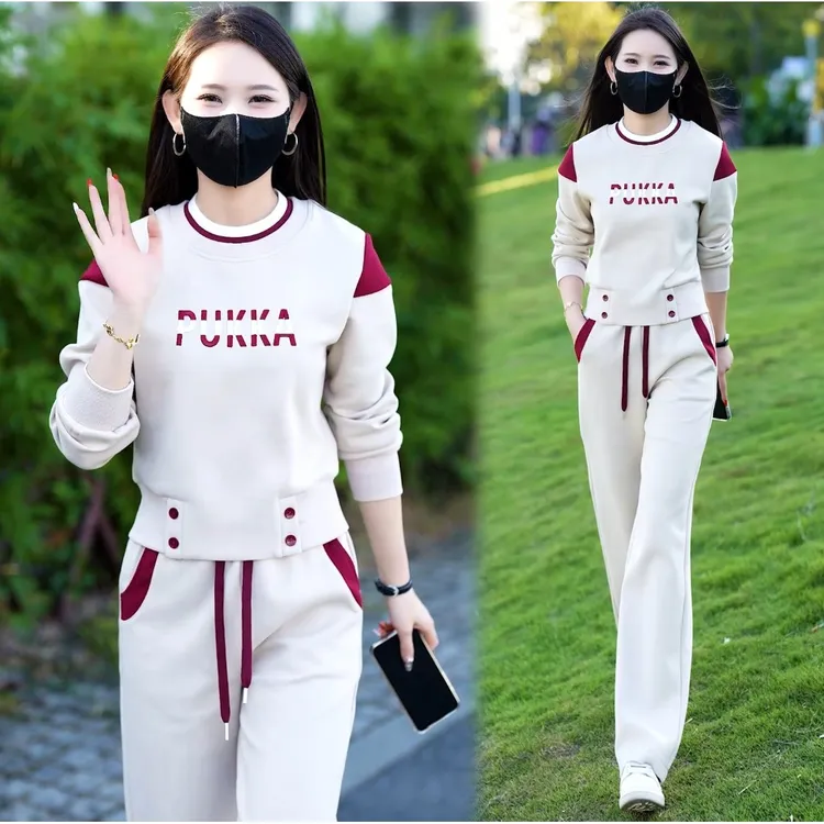 春秋女士卫衣运动服套装2025冬新款休闲时尚两件套女装洋气时髦