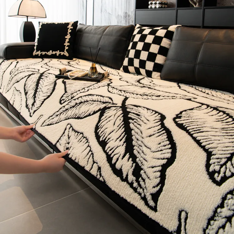 虹原风尚舒棉绒秋冬季加厚毛绒沙发垫2025新款直排皮沙发防滑坐垫