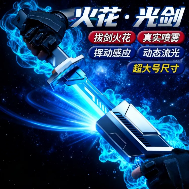 漂泊者火花光剑玩具炫酷喷雾星际战刃声光激光剑黑科技男孩礼物