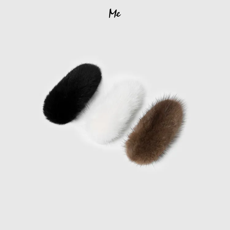 ME【千金水貂发夹】水貂皮草千金感女士百搭时尚休闲发夹MESA2089