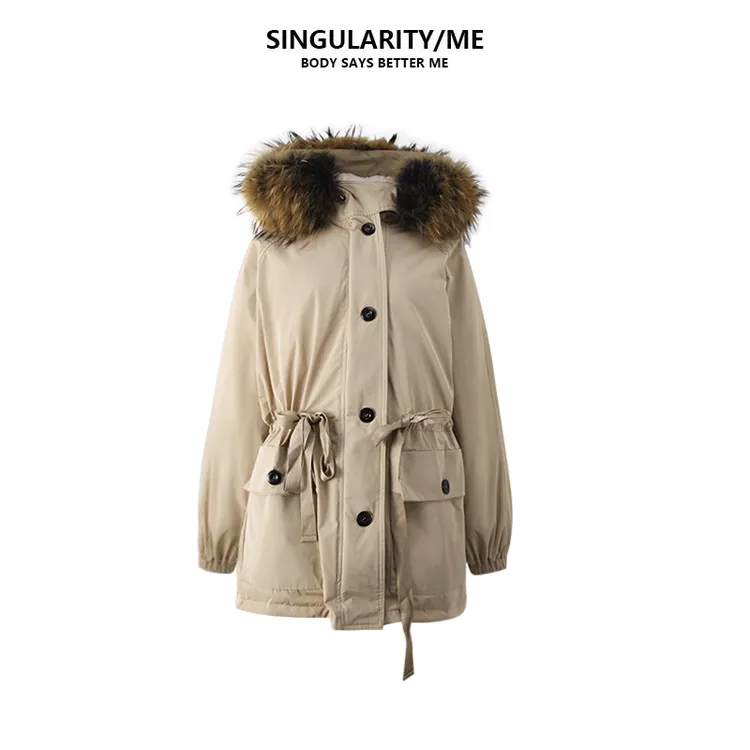 Singularity Me 10A 89553 貉子毛157g90白鸭绒派克服羽绒服外套