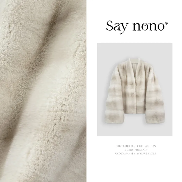 懒猫nono│Saynono 时尚高奢V领休闲风百搭水貂皮草外套CH250622