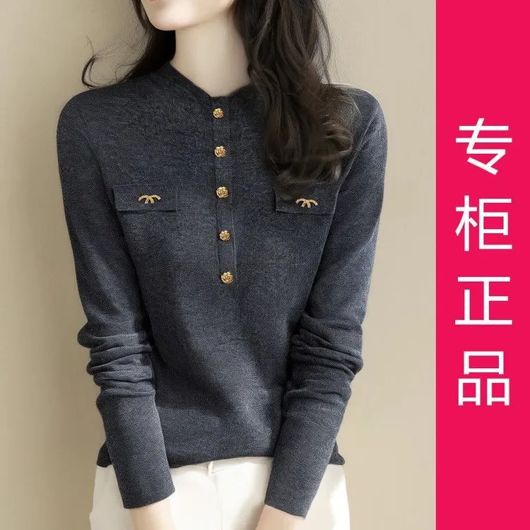 【80-200斤】小众高级感针织衫上衣女秋冬季修身显瘦洋气毛衣打底衫