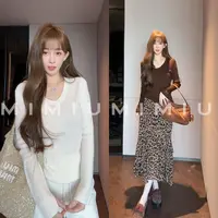 【mimius】肉肉 百搭基础款U领修身显瘦内搭针织衫 WG08121