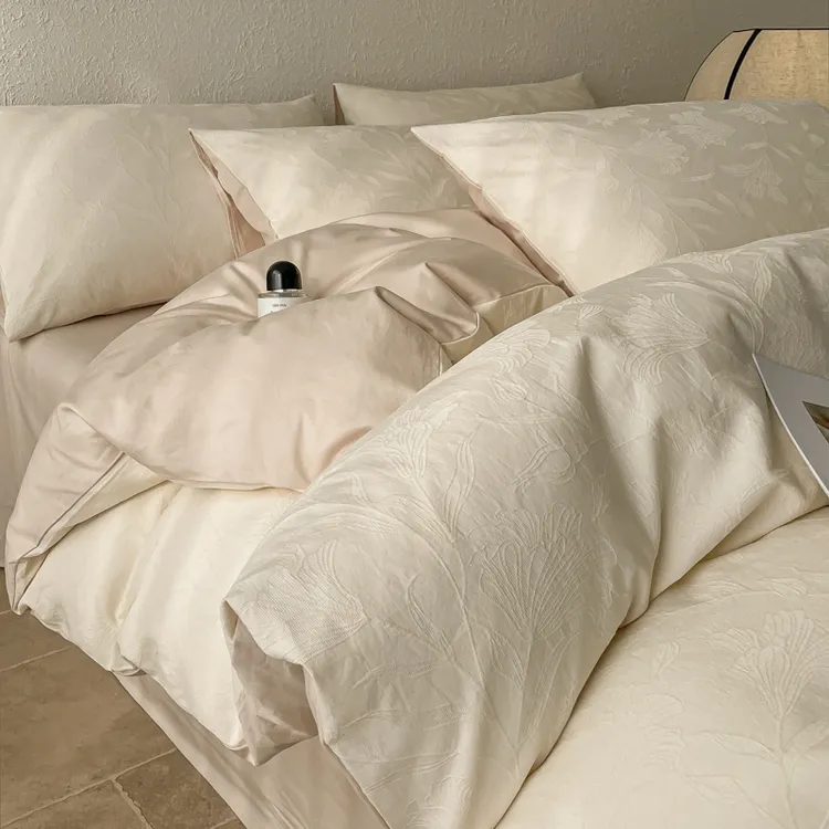 博洋家纺适用A类纯棉提花三层纱全棉四件套亲肤床单被套罩床用品