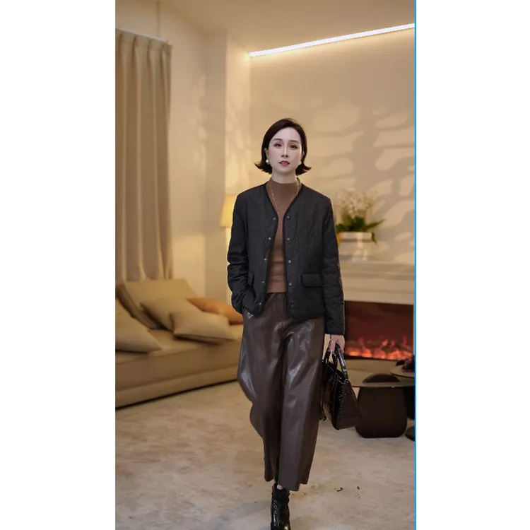 【赞妈甄选】新款秋冬时尚显瘦宽松阔腿皮裤ZM8871N