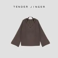 Tender Jinger叠穿两件套深U帽衫挂脖吊带T53DDD41373