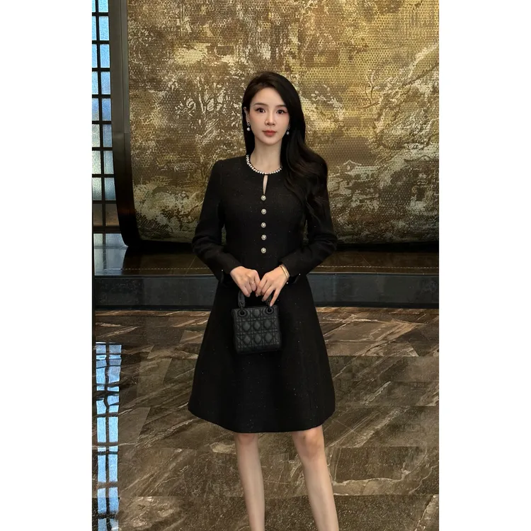 YUANBAO【蔓地•Field】秋冬满分羊毛轻奢优雅百搭老钱风女装连衣裙