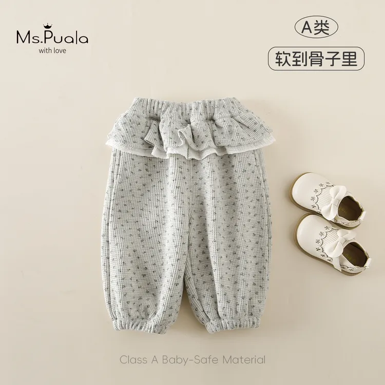 【Ms.Puala】婴幼童女宝宝秋冬休闲舒适百搭加绒长裤-MD386