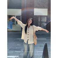 知葵微胖定制【睿智老钱】初秋镂空提花翻领毛针织衫12253MZS9813