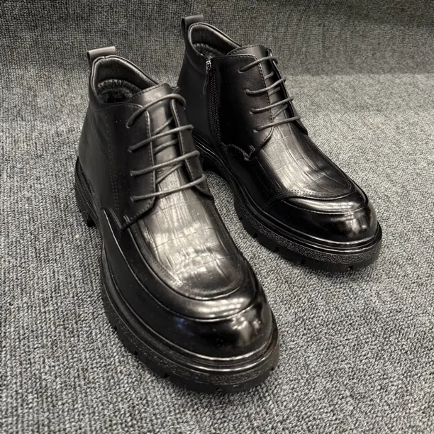 【Aysa男装】1111商务风防滑休闲鞋男靴休闲高帮缝保暖