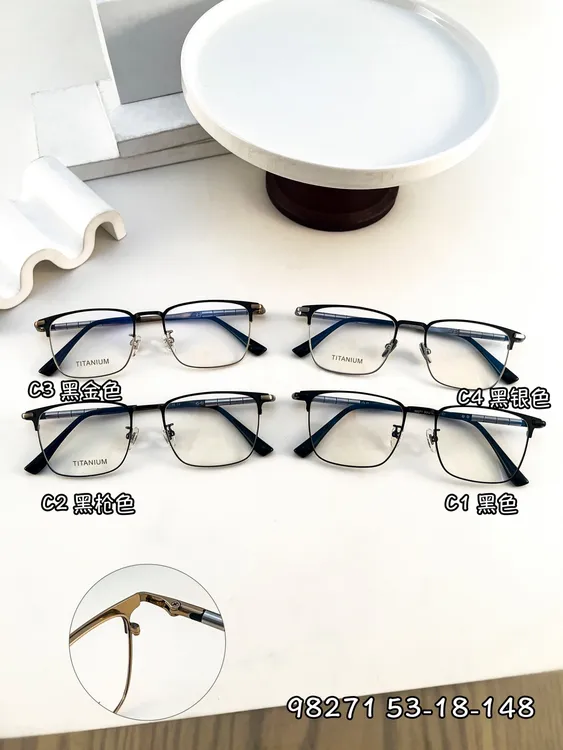 夏蒙同款钛架男全框大脸竹节腿眉毛架纯钛眼镜超轻商务