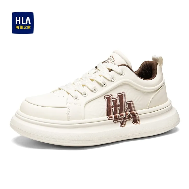 HLA/海澜之家男鞋秋季新款休闲鞋潮流百搭休闲板鞋厚底增高小白鞋