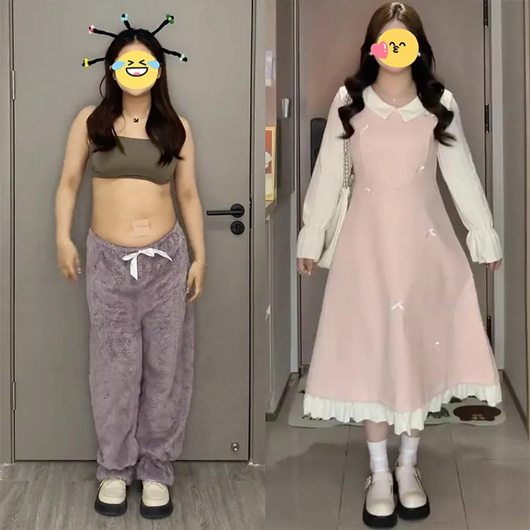 粉色高级感连衣裙女梨型身材冬季大码胖mm大码显瘦巨好看a字裙子
