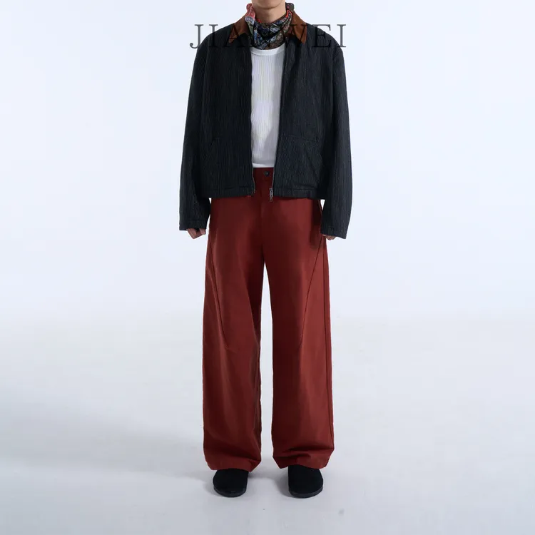 JIANWEI原创设计款宽松型透气阔腿裤厚长裤男士休闲裤冬厚款