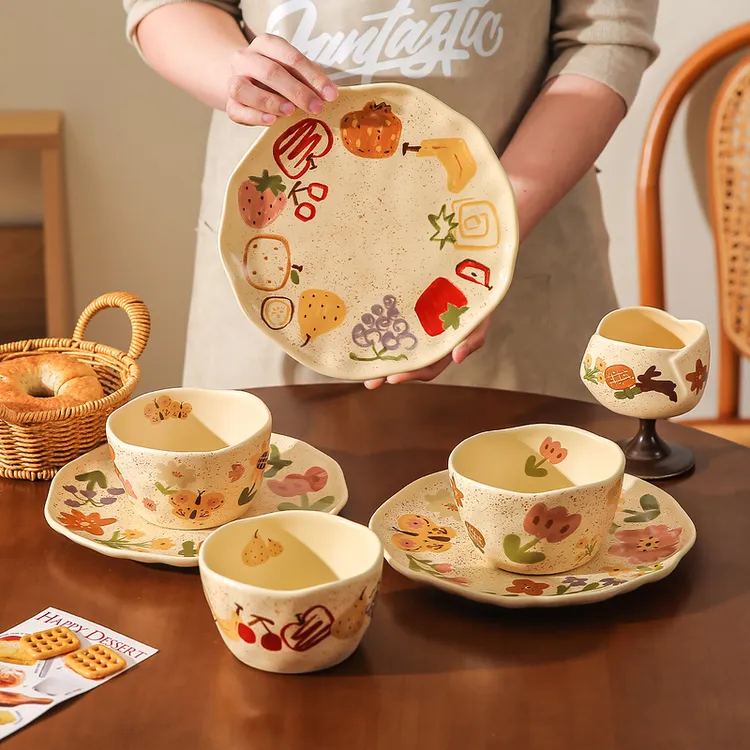 川岛屋漂亮餐具陶瓷碗家用2025新款高颜值盘子一人食碗具碗碟套装