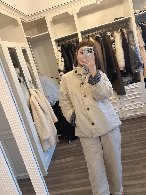 韩版纯色情侣款夹棉睡衣女秋冬款加厚大码棉服保暖家居服套装外穿