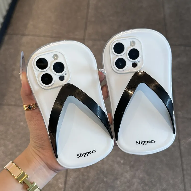 奥菲顿白底Slippers适用iPhone15/16promax拖鞋手机壳14苹果13/12