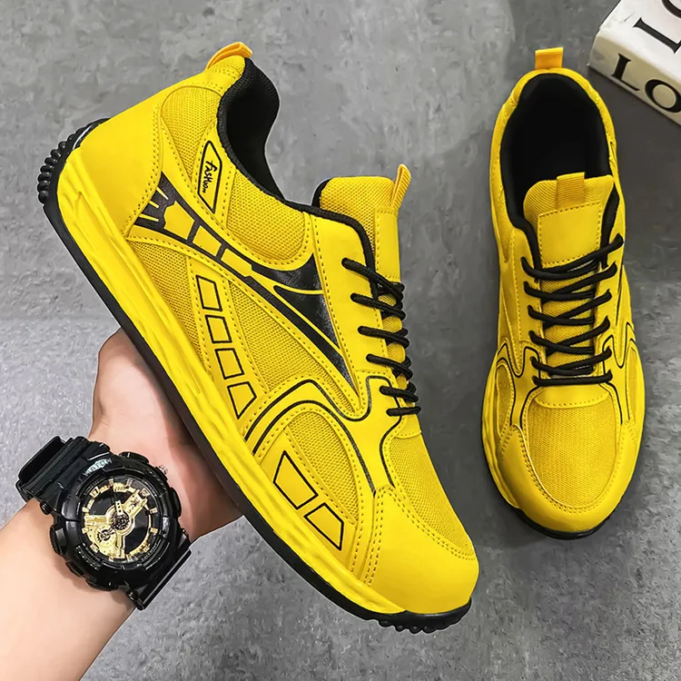 耐磨夏季网面鞋秋季男士平跟透气拼色潮鞋休闲软底学生运动鞋防滑