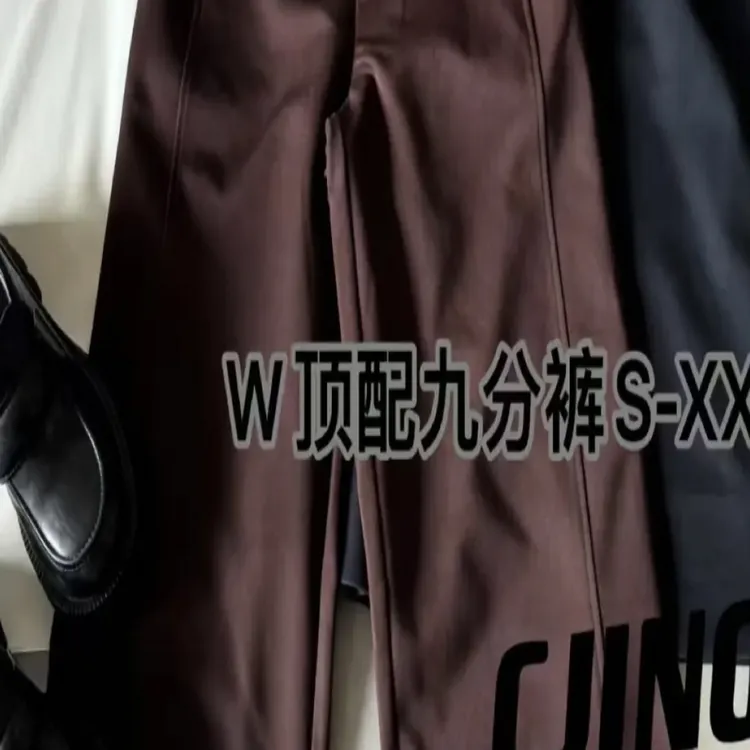 JING2025秋款新款高腰直筒休闲裤宽松百搭女裤薄款九分裤