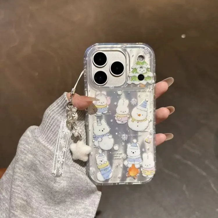 秋冬雪人圣诞树米菲兔手机壳适用iPhone17promax/16防摔包相机键