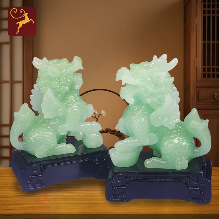 招财麒麟摆件大号一对乔迁新居装饰店铺收银台开业客厅工艺品礼品