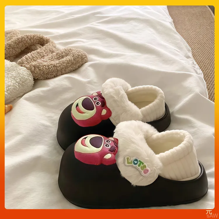 冬季棉拖鞋女款情侣居家半包厚底防滑保暖棉拖鞋室内毛拖鞋